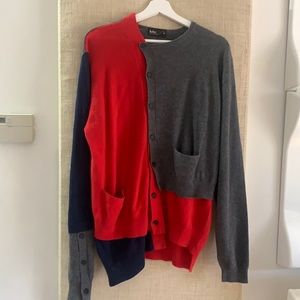 KOLOR japan color block asymmetric double knit
